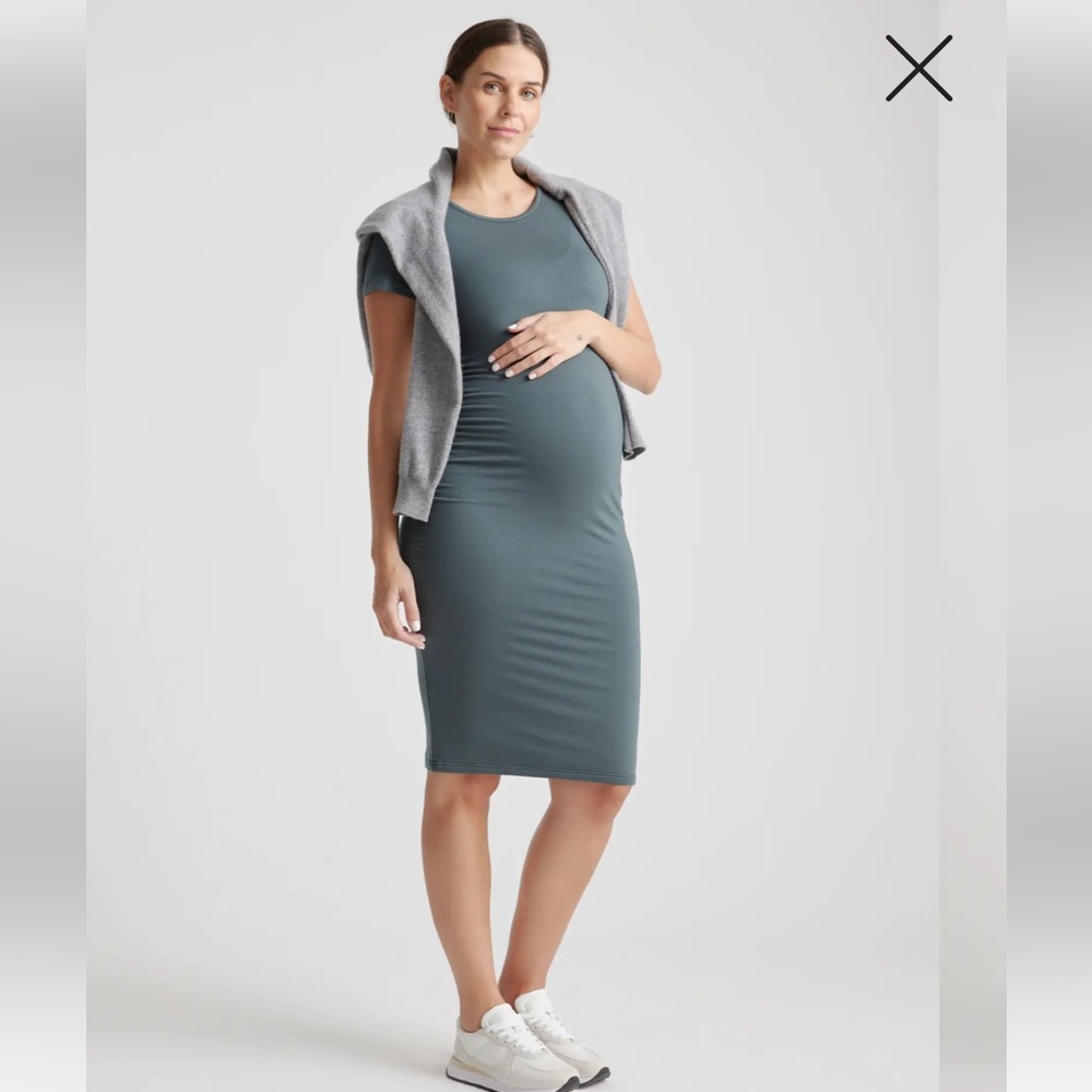 NWOT  Quince Jersey Maternity Ruched Dress
